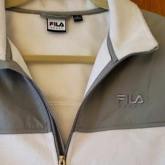 FILA Sport Jacket - White and Gray - Large - Picture 3 of 4